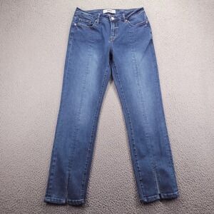 MICA Jeans Size 28 Front Slit Slim Straight Ankle Mid Rise Stretch Denim
